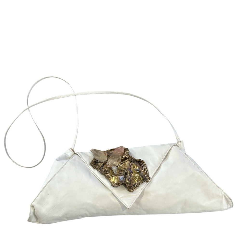Fancy Nancy brutalist crystal leather bag